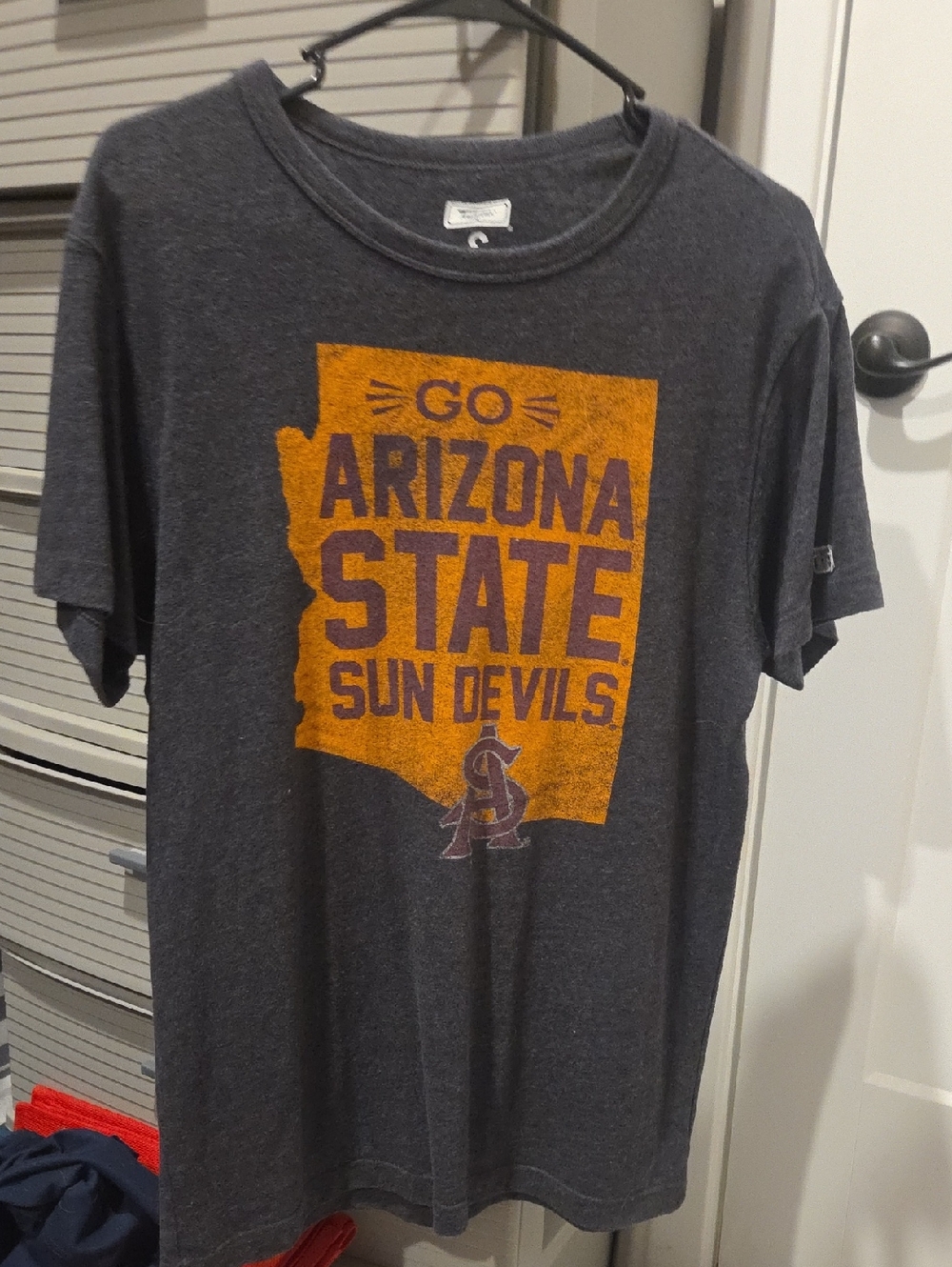 Arizona State Sun Devils Short Sleeve Graphic Tee - Dark Gray & Gold